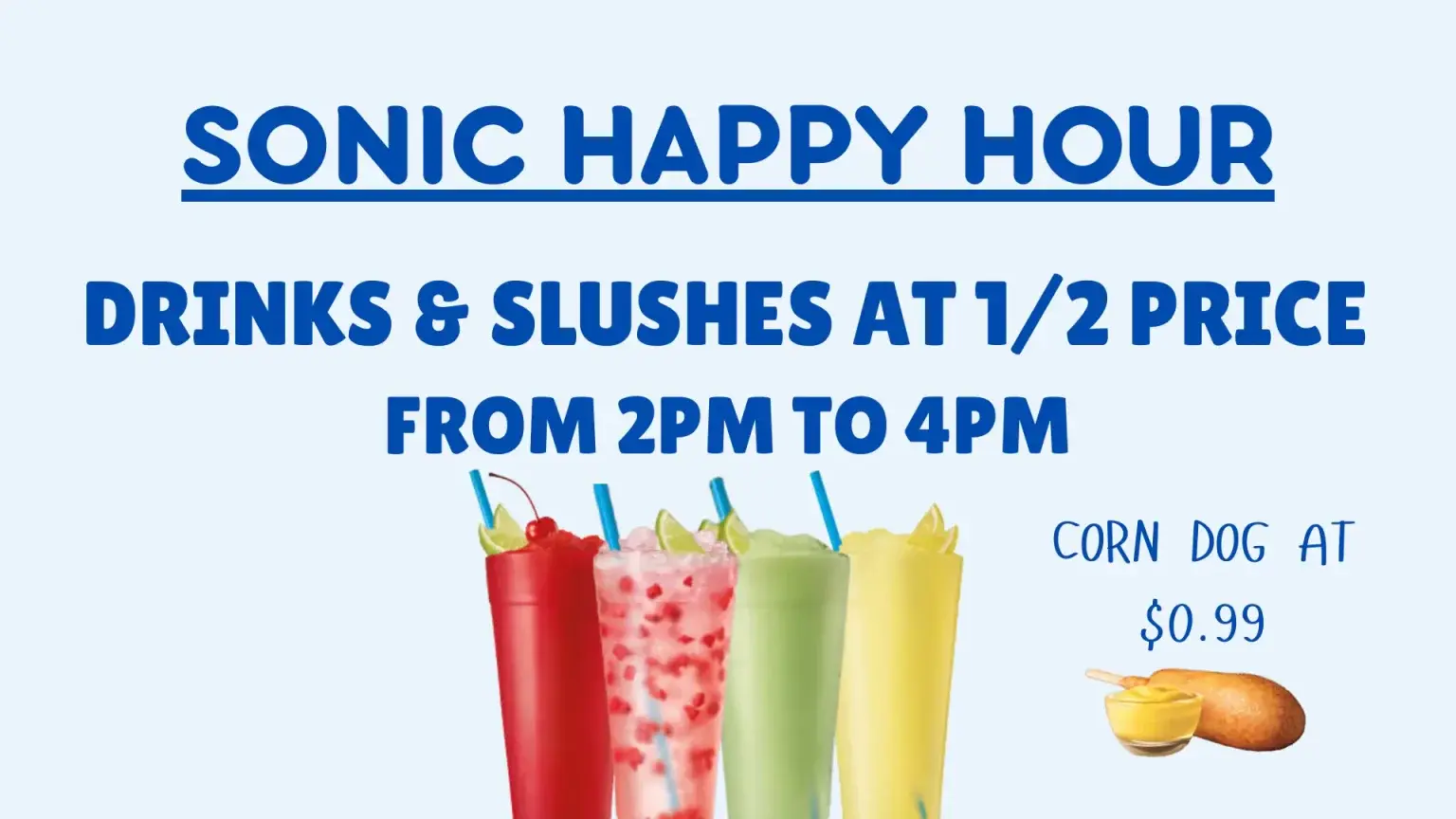 Sonic Secret DRINKS menu 10 sonic happy hour