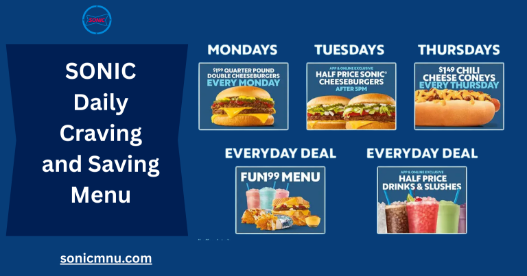 SONIC Daily Craving and Saving Menu