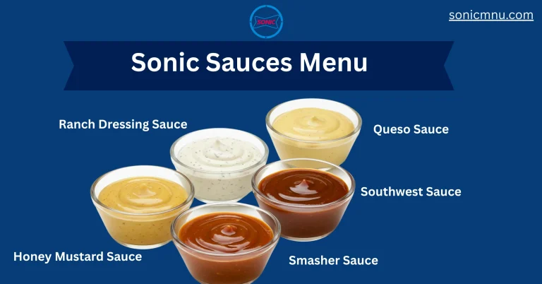 Sonic Sauces Menu